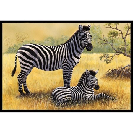 Carolines Treasures Zebras by Daphne Baxter Indoor or Outdoor Mat- 18 x 27 BDBA0308MAT